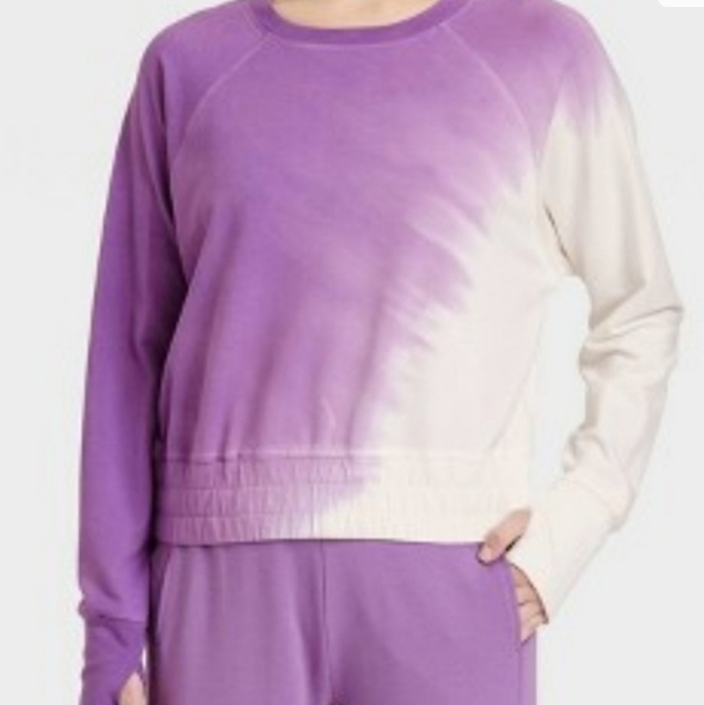 Joy Lab Purple&  White Ombre Sweatshirt & Sweatpants Sz XS
